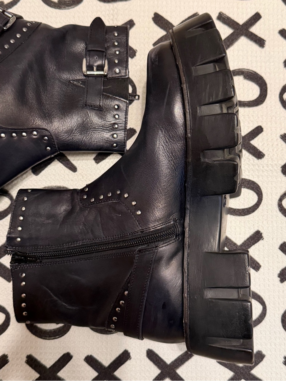 Free People Black Studded Ludwig Combat Boots - Picture 6 of 11